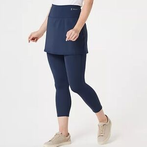 Zuda Z Move Cropped Skirted Legging Back Zip Pocket Navy Size XL